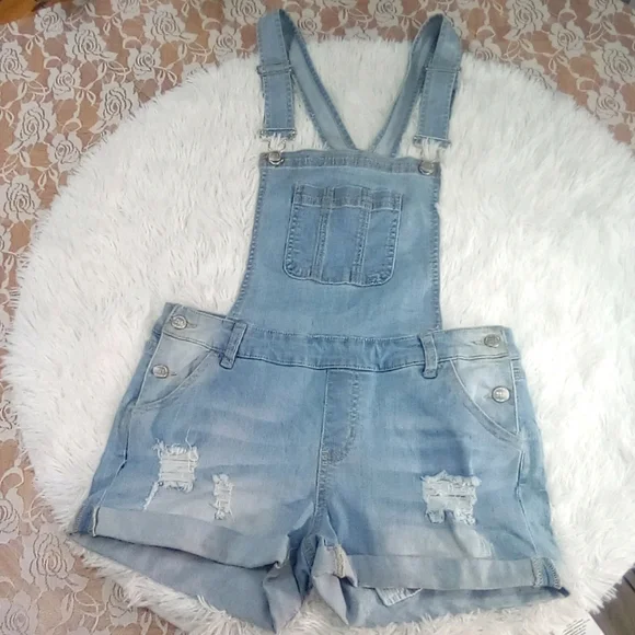 Wax Jean Distressed Shortall, Size M - Picture 2 of 7